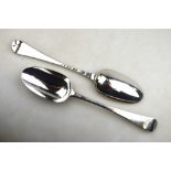 A pair of early George III silver OEP tablespoons, Robert Sallam, London 1768, 3.