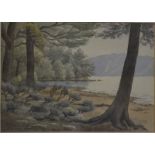 John Lysaught Moore (1897-1965) - At Te Mara, Kanafoura Sound New Zealand, watercolour,