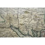 A 17th century Robert Morden map engraving of Hampshire, 37 x 43 cm (mounted,