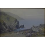 F J Widgery (1861-1942) - 'Lee Bay, Lynton', watercolour, signed and titled lower left, 23.