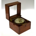 Riggs & Brother, London No 5732, a mahogany cased lacquered brass chronometer having an engraved