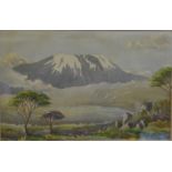 A M Casson - 'Kilimanjaro', watercolour, signed lower right, 16 x 25.