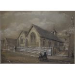 Manner of Prosser - St Thomas St, Winchester, crayon with body colour,