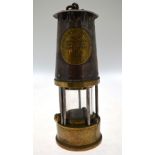 A brass and tin Type SL miner's lamp by The Protector Lamp & Lighting Co. Ltd.
