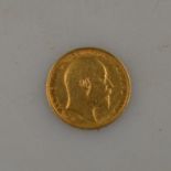 An Edwardian half sovereign,