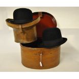 A bowler hat retailed by Lincoln Bennett, 162 Piccadilly, London, 59 cm dia.