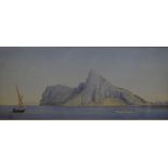 S Buckie - 'Gibraltar', watercolour, signed lower left and dated 1879, 14 x 32 cm,