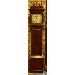 H Rickard, High Street Exeter, an early 19th century oak thirty hour longcase clock, the brass chain