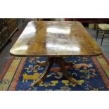 A Victorian wide cross banded mahogany breakfast table,