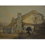 Samuel Prout (1783-1852) - Tumbledown cottage, watercolour, signed lower left,