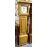 Brown & Sons, Winchester, a 19th century cross banded and inlaid oak thirty hour longcase clock, the