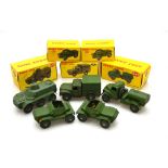 Dinky models - Five boxed Army Vehicles - Water Tanker 643, 1-Ton Cargo Truck 641, Armoured