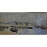 William Shackleton (1872-1933) - 'Harbour at Scarborough', watercolour, signed and titled lower