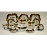 A rare Zachariah Boyle 19th century part tea and coffee service, circa 1840s, decorated with