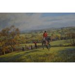 P Donnithorne - The Hunt, oil on canvas, signed lower right,