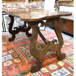 An 18th century Italian/Spanish provincial walnut and fruitwood table,