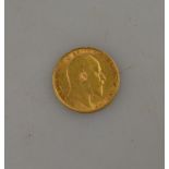 An Edwardian half sovereign,