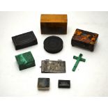 A nickel patch-box with moss agate lid a