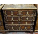 A Jacobean style antique oak chest of dr