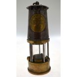 A brass and tin Type SL miner's lamp by