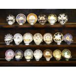 Twenty assorted 19th century cups and saucers to include Ridgway, Coalport, Hilditch, G.F.