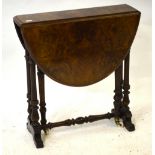 A Victorian burr walnut Sutherland table,