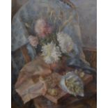 Mary Kent Harrison (1915-83) - Still life of flowers, oil on canvas, signed upper right, 50 x 38 cm,