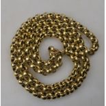 An unmarked heavy gilt metal guard chain