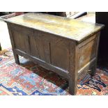 A 17th/18th century oak coffer,