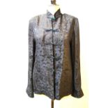 A Chinese black/vibrant blue silk reversible lady's jacket Condition Report Good