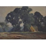 D E Andrews (1871-1951) - 'Essex Elms, Stapleford Tawney', oil on board, signed lower left,