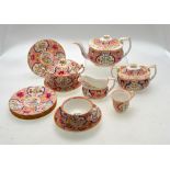 A Ridgways 19th century part breakfast set decorated in the 'Dollar' pattern,