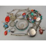 A collection of mostly modern costume jewellery including turquoise set bangle,