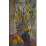 John Livesey (1926-90) - 'Vase of Flowers', oil on board, signed lower left,