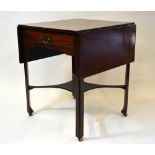 An 18th/19th century mahogany drop leaf occasional table with frieze drawer,