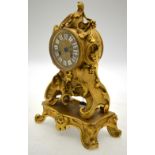 A 19th century French ormolu mantel clock with eight day two train drum movement signed Raing &