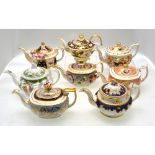 Eight 19th century teapots including Alcock, Hicks & Meigh, Newhall, Chamberlain Worcester,