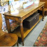 A Victorian oak long side table,