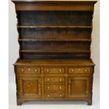 A George III oak high dresser,