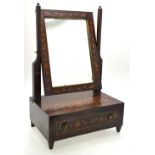A 19th century Dutch floral marquetry toilet mirror on stand with drawer,