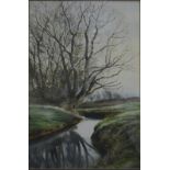 Richard Bolton - 'Winter Reflections, River Ouse', watercolour, signed and dated '87 lower left,