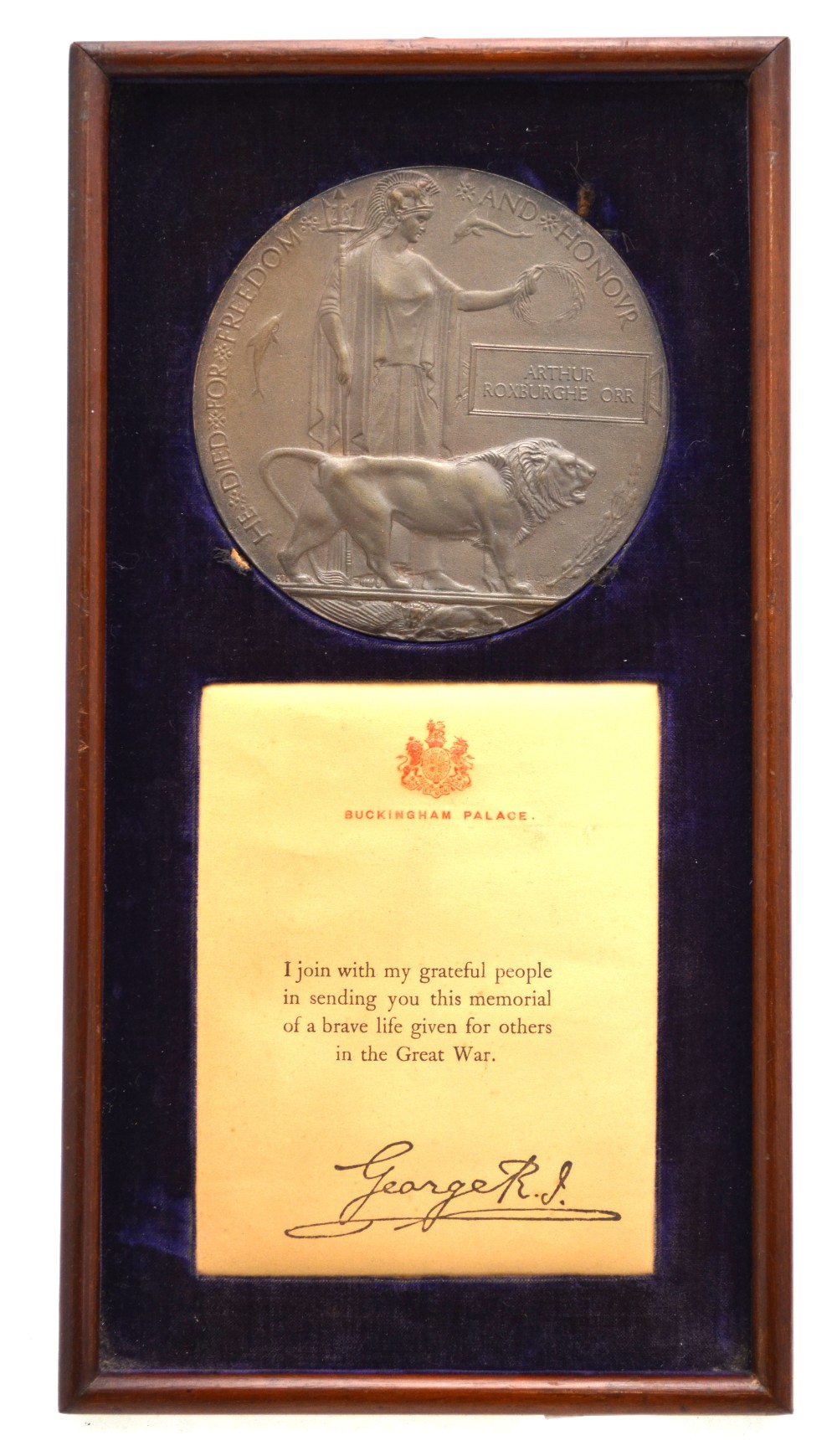 A rare WWI casualty trio and memorial plaque to Captain Arthur Roxburghe Orr, - Image 9 of 10