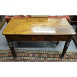 A George III mahogany side table, the rectangular moulded edge top over a single frieze drawer,