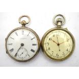 A Victorian silver pocket watch with key-wind lever movement no. 8050 by W. Flinn & Son.