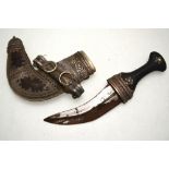 A white-metal mounted Arab dagger Jambiya,