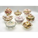 Eight 19th century sugar boxes and covers including Zachariah Boyle, Newhall,