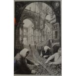 Laurie Lipton - 'The Three Fates', ltd ed 1/50 etching, pencil signed and titled to margin,