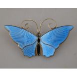 David Andersen - A Norwegian blue silver gilt butterfly brooch