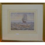 James A Aitken (1846-97) - 'Homeward Bound', sailing ships, watercolour, signed lower right,