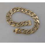 A 9ct flat box linked chain bracelet, approx 35.